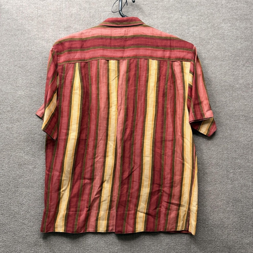 Tommy Bahama Shirt Mens XL Multicolor Stripe Linen Wooden Button Resort Casual - Picture 2 of 9